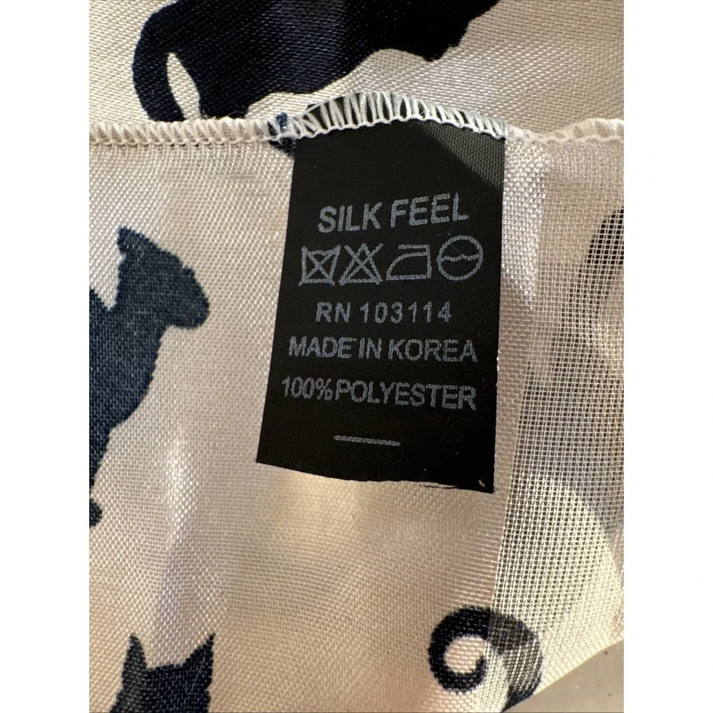 Vintage‎ Silk Feel Scarf With Black Cats 58 X 13in OLA001